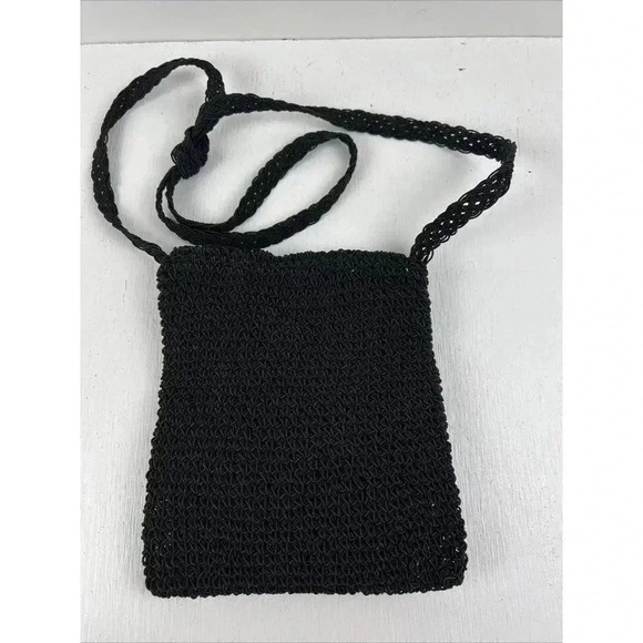 Handmade Aria Black Knitted‎ Cross Body Purse - Picture 2 of 7